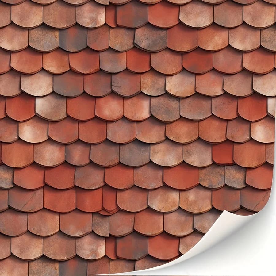 Autocollants de toit en brique réalistes en PVC, autocollant de décoration de maison modèle auto-adhésif pour maisons modèles de murs et de carrelage, décorations